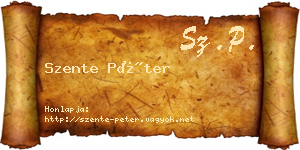 Szente Péter névjegykártya