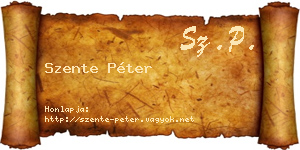 Szente Péter névjegykártya