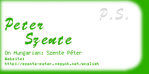 peter szente business card