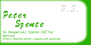 peter szente business card